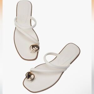 Cream Sandals with Gold Accent